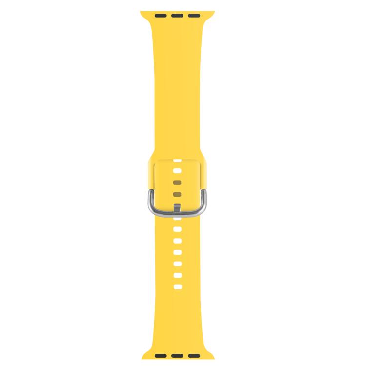 For Apple Watch 46mm / 49mm / 45mm / 44mm Kalebol Metal Pin Buckle Silicone Watch Band(Yellow)
