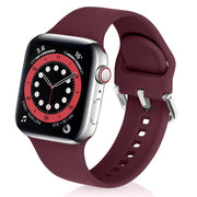 For Apple Watch 46mm / 49mm / 45mm / 44mm Kalebol Metal Pin Buckle Silicone Watch Band(Wine Red)