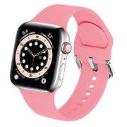 For Apple Watch 46mm / 49mm / 45mm / 44mm Kalebol Metal Pin Buckle Silicone Watch Band(Bright Pink)