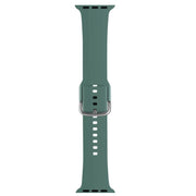 For Apple Watch 46mm / 49mm / 45mm / 44mm Kalebol Metal Pin Buckle Silicone Watch Band(Pine Green)