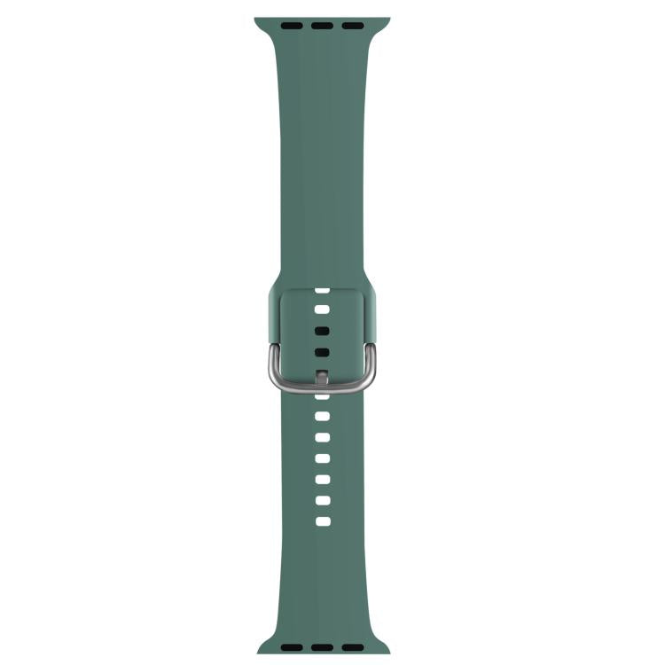For Apple Watch 46mm / 49mm / 45mm / 44mm Kalebol Metal Pin Buckle Silicone Watch Band(Pine Green)