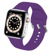 For Apple Watch 46mm / 49mm / 45mm / 44mm Kalebol Metal Pin Buckle Silicone Watch Band(Dark Purple)
