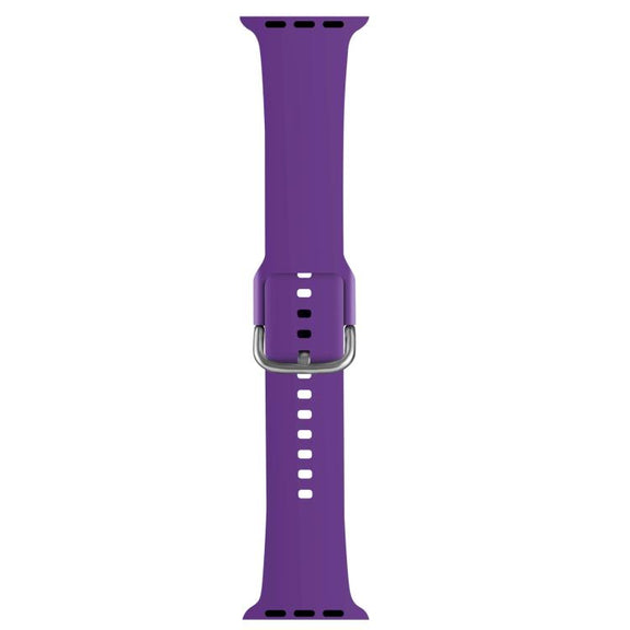 For Apple Watch 46mm / 49mm / 45mm / 44mm Kalebol Metal Pin Buckle Silicone Watch Band(Dark Purple)