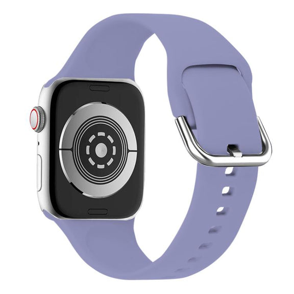 For Apple Watch 46mm / 49mm / 45mm / 44mm Kalebol Metal Pin Buckle Silicone Watch Band(Lavender)