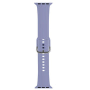 For Apple Watch 46mm / 49mm / 45mm / 44mm Kalebol Metal Pin Buckle Silicone Watch Band(Lavender)