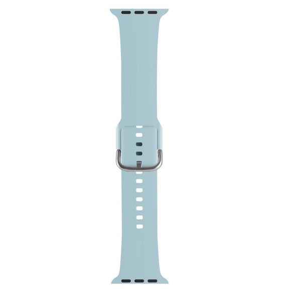 For Apple Watch 42mm / 41mm / 40mm / 38mm Kalebol Metal Pin Buckle Silicone Watch Band(Mint Green)