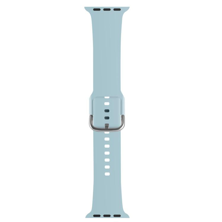For Apple Watch 42mm / 41mm / 40mm / 38mm Kalebol Metal Pin Buckle Silicone Watch Band(Mint Green)