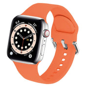 For Apple Watch 42mm / 41mm / 40mm / 38mm Kalebol Metal Pin Buckle Silicone Watch Band(Orange)