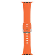 For Apple Watch 42mm / 41mm / 40mm / 38mm Kalebol Metal Pin Buckle Silicone Watch Band(Orange)