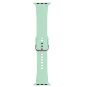 For Apple Watch 42mm / 41mm / 40mm / 38mm Kalebol Metal Pin Buckle Silicone Watch Band(Cyan)