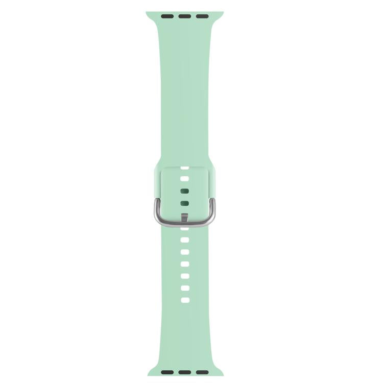 For Apple Watch 42mm / 41mm / 40mm / 38mm Kalebol Metal Pin Buckle Silicone Watch Band(Cyan)