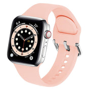 For Apple Watch 42mm / 41mm / 40mm / 38mm Kalebol Metal Pin Buckle Silicone Watch Band(Pink)