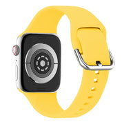 For Apple Watch 42mm / 41mm / 40mm / 38mm Kalebol Metal Pin Buckle Silicone Watch Band(Yellow)