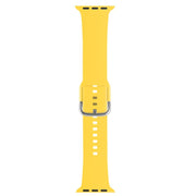 For Apple Watch 42mm / 41mm / 40mm / 38mm Kalebol Metal Pin Buckle Silicone Watch Band(Yellow)