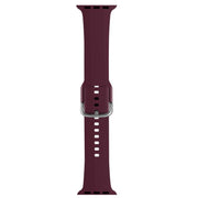 For Apple Watch 42mm / 41mm / 40mm / 38mm Kalebol Metal Pin Buckle Silicone Watch Band(Wine Red)
