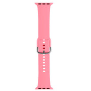 For Apple Watch 42mm / 41mm / 40mm / 38mm Kalebol Metal Pin Buckle Silicone Watch Band(Bright Pink)