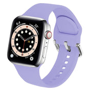 For Apple Watch 42mm / 41mm / 40mm / 38mm Kalebol Metal Pin Buckle Silicone Watch Band(Light Purple)