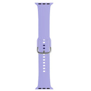 For Apple Watch 42mm / 41mm / 40mm / 38mm Kalebol Metal Pin Buckle Silicone Watch Band(Light Purple)