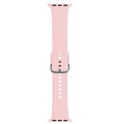 For Apple Watch 42mm / 41mm / 40mm / 38mm Kalebol Metal Pin Buckle Silicone Watch Band(Light Pink)