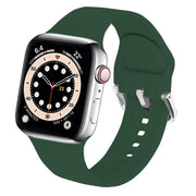 For Apple Watch 42mm / 41mm / 40mm / 38mm Kalebol Metal Pin Buckle Silicone Watch Band(Dark Green)