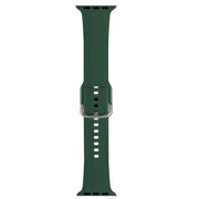 For Apple Watch 42mm / 41mm / 40mm / 38mm Kalebol Metal Pin Buckle Silicone Watch Band(Dark Green)