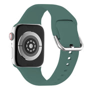 For Apple Watch 42mm / 41mm / 40mm / 38mm Kalebol Metal Pin Buckle Silicone Watch Band(Pine Green)