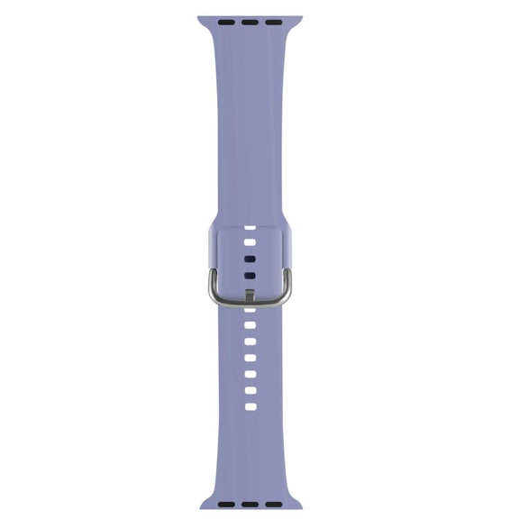 For Apple Watch 42mm / 41mm / 40mm / 38mm Kalebol Metal Pin Buckle Silicone Watch Band(Lavender)