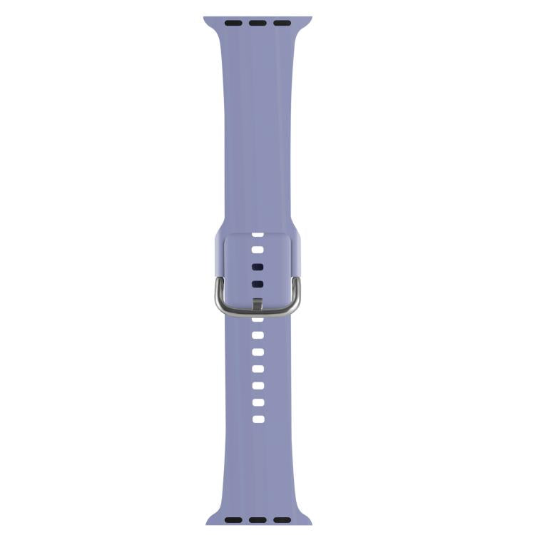 For Apple Watch 42mm / 41mm / 40mm / 38mm Kalebol Metal Pin Buckle Silicone Watch Band(Lavender)