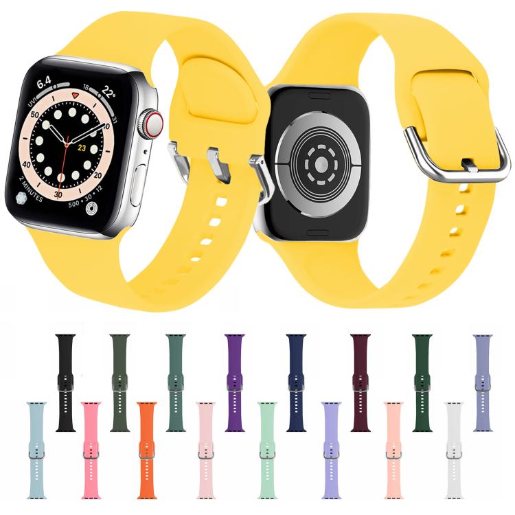 For Apple Watch 42mm / 41mm / 40mm / 38mm Kalebol Metal Pin Buckle Silicone Watch Band(Cyan) - Watch Bands by Kalebol | Online Shopping South Africa | PMC TechLife | Buy Now Pay Later Mobicred