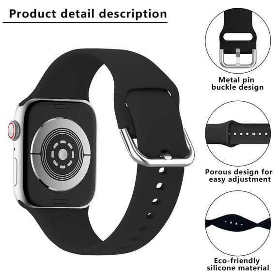 For Apple Watch 46mm / 49mm / 45mm / 44mm Kalebol Metal Pin Buckle Silicone Watch Band(Dark Purple)