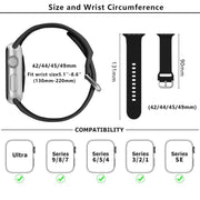 For Apple Watch 46mm / 49mm / 45mm / 44mm Kalebol Metal Pin Buckle Silicone Watch Band(Bright Pink)