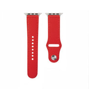 For Apple Watch 46mm / 49mm / 45mm / 44mm Kalebol Large Stud Buckle Leather Watch Band(Red)
