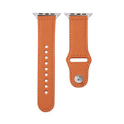 For Apple Watch 42mm / 41mm / 40mm / 38mm Kalebol Large Stud Buckle Leather Watch Band(Orange)