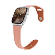 For Apple Watch 42mm / 41mm / 40mm / 38mm Kalebol Large Stud Buckle Leather Watch Band(Pink)