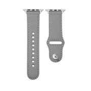 For Apple Watch 42mm / 41mm / 40mm / 38mm Kalebol Large Stud Buckle Leather Watch Band(Grey)