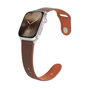 For Apple Watch 42mm / 41mm / 40mm / 38mm Kalebol Large Stud Buckle Leather Watch Band(Coffee)