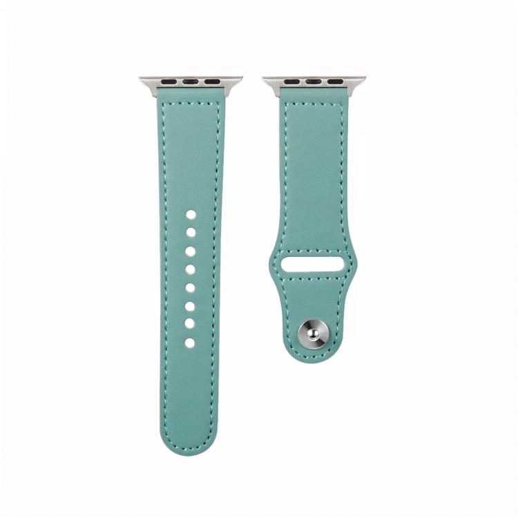 For Apple Watch 42mm / 41mm / 40mm / 38mm Kalebol Large Stud Buckle Leather Watch Band(Green) - free shipping - PMc TechLife - Order now!