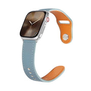 For Apple Watch 42mm / 41mm / 40mm / 38mm Kalebol Large Stud Buckle Leather Watch Band(Haze Blue)