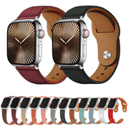 For Apple Watch 46mm / 49mm / 45mm / 44mm Kalebol Large Stud Buckle Leather Watch Band(Grey)