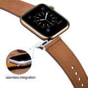 For Apple Watch 46mm / 49mm / 45mm / 44mm Kalebol Large Stud Buckle Leather Watch Band(Haze Blue)