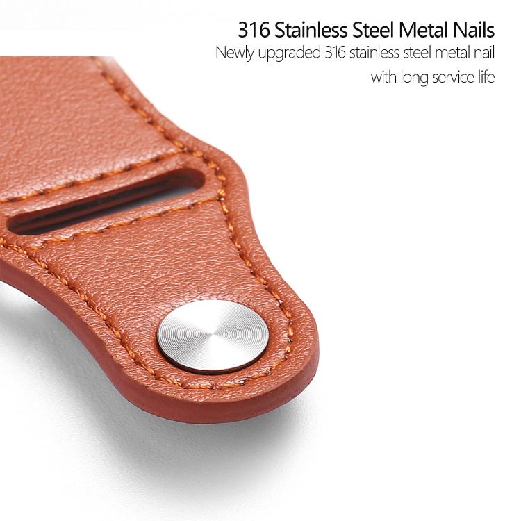 For Apple Watch 42mm / 41mm / 40mm / 38mm Kalebol Large Stud Buckle Leather Watch Band(Brown) - free shipping - PMc TechLife - Order now!