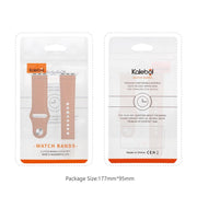 For Apple Watch 42mm / 41mm / 40mm / 38mm Kalebol Large Stud Buckle Leather Watch Band(Grey)