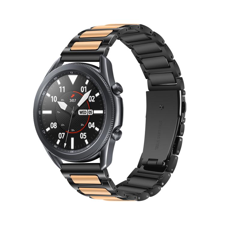 Kalebol 22mm Tooling Metal Zinc Alloy Watch Band(Black Rose Gold)