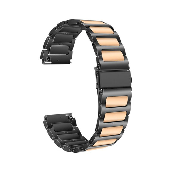 Kalebol 22mm Tooling Metal Zinc Alloy Watch Band(Black Rose Gold)