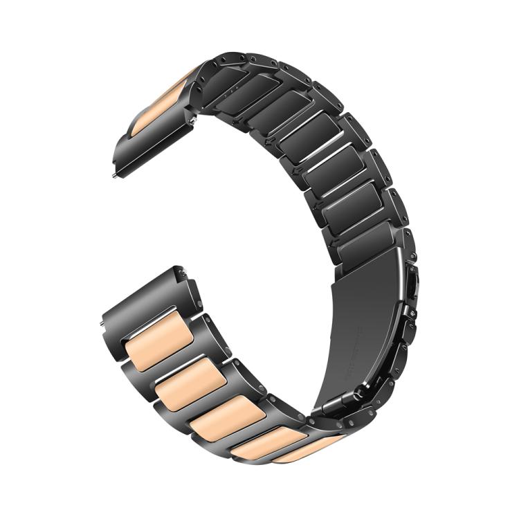 Kalebol 22mm Tooling Metal Zinc Alloy Watch Band(Black Rose Gold)