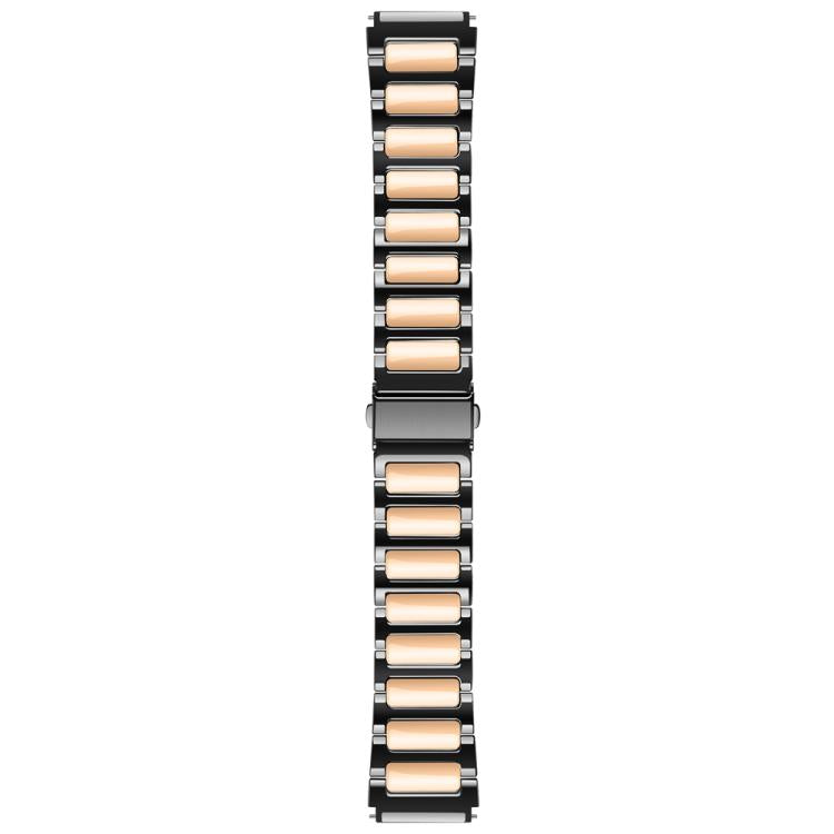 Kalebol 22mm Tooling Metal Zinc Alloy Watch Band(Black Rose Gold)