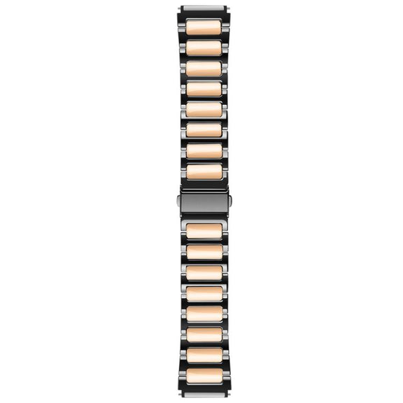 Kalebol 22mm Tooling Metal Zinc Alloy Watch Band(Black Rose Gold)
