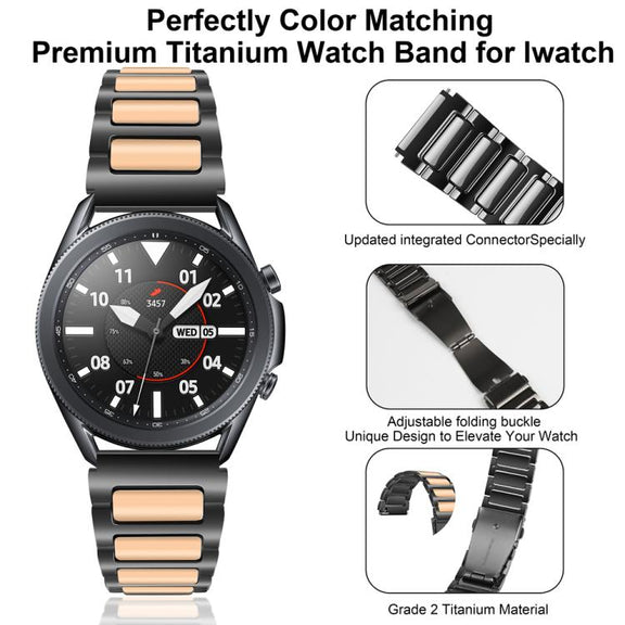 Kalebol 22mm Tooling Metal Zinc Alloy Watch Band(Black Rose Gold)