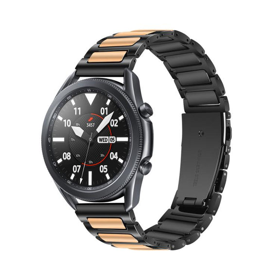 Kalebol 22mm Tooling Metal Zinc Alloy Watch Band(Black Rose Gold)