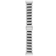 Kalebol 22mm Tooling Metal Zinc Alloy Watch Band(Silver Black)